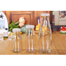 Clear glass milk bottle with PP lid.